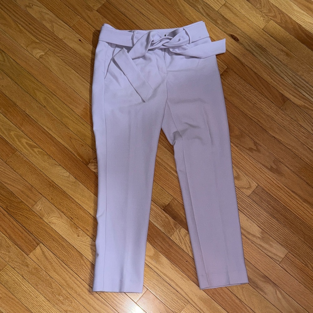 LOFT Marissa Dress Pants Lavender Tie-Waist Pants - Picture 2 of 8